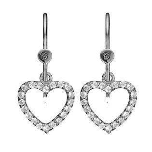Christina Collect 925 sterling sølv Topaz Hearts Heart øredobber med 40 små glitrende topas, modell 670-S09